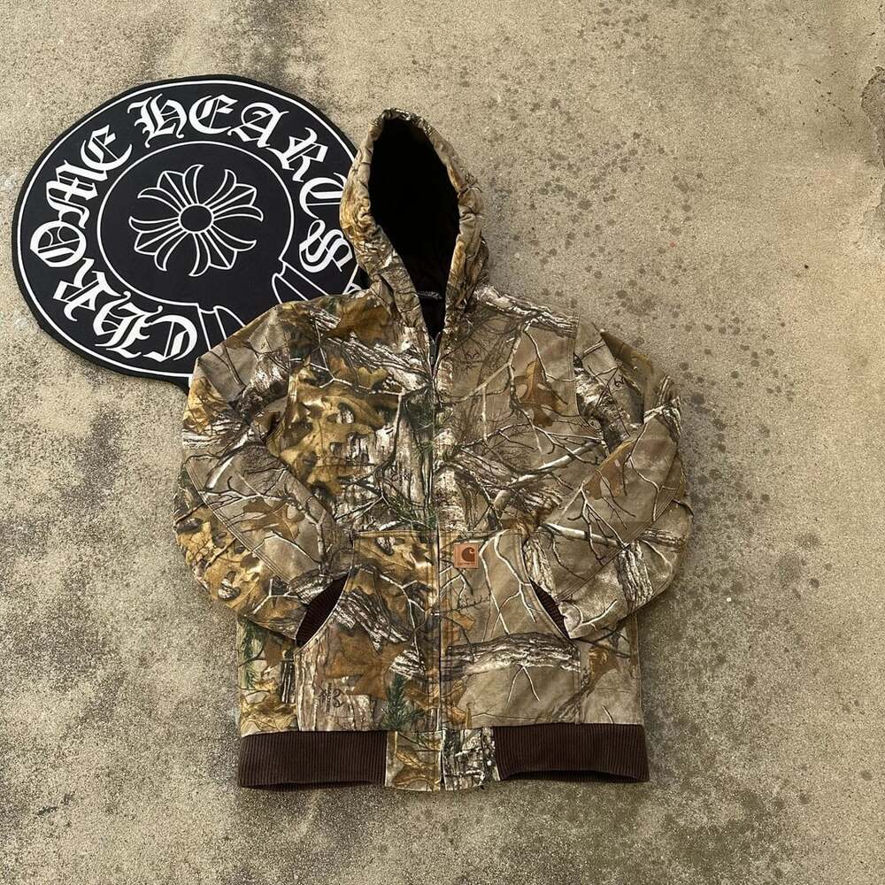 Carhartt Realtree Camo Quilted Lined Hooded Youth Active Jacket XL 18-20